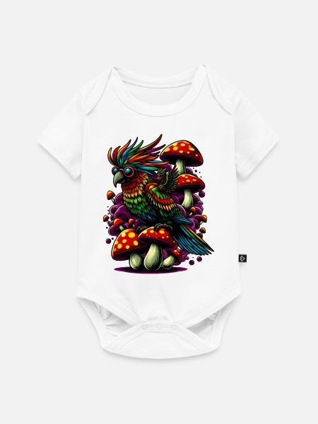 Bunter Papagei - Baby Premium Kurzarmbody - Weiß