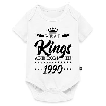 kings born in 1990 - Baby Premium Kurzarmbody - Weiß - Vorne