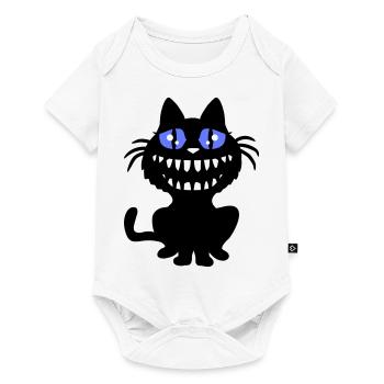 Verrückte Monster Katze Halloween Horror Zähne Fun - Baby Premium Kurzarmbody - Weiß - Vorne