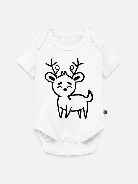 Hirsch - Baby Premium Kurzarmbody - Weiß