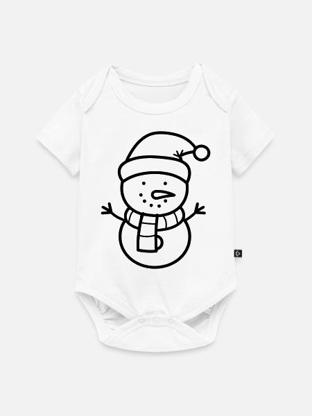 Schneemann - Baby Premium Kurzarmbody - Weiß