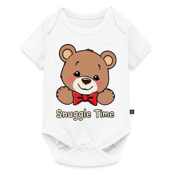Charmanter Teddybär mit roter Fliege - Snuggle Time - Baby Premium Kurzarmbody - Weiß - Vorne