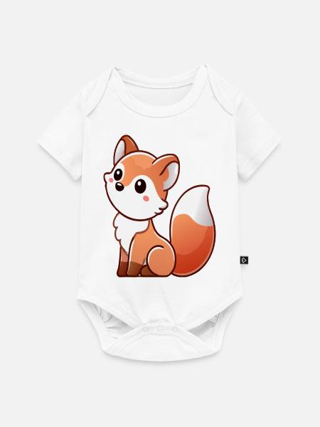 Fuchs - Baby Premium Kurzarmbody - Weiß