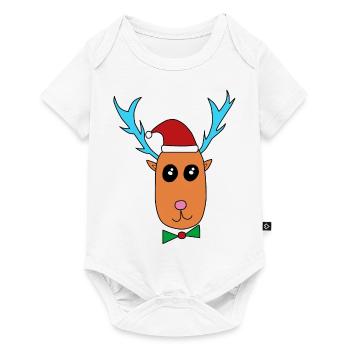 Les rennes fêtent Noël - Body à manches courtes Premium Bébé - blanc - Devant