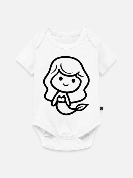 Meerjungfrau - Baby Premium Kurzarmbody - Weiß
