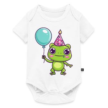 Frog Birthday Comic Cute - Baby Premium short-sleeve bodysuit - white - Front