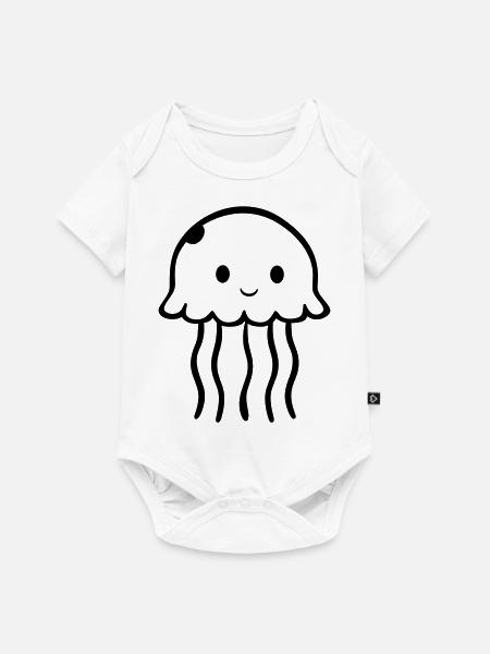 Qualle - Baby Premium Kurzarmbody - Weiß