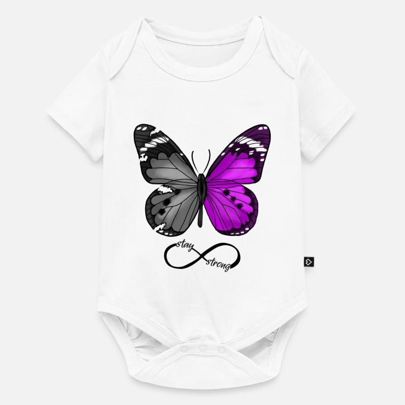 Papillon - Restez fort - Body à manches courtes Premium Bébé - blanc