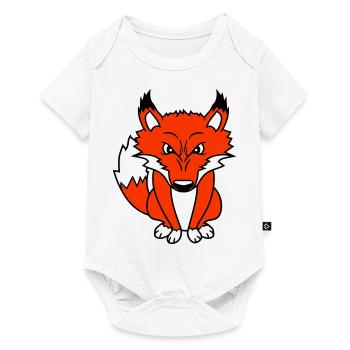 Renard, Mauvais œil, Dangereux, Renard roux, Animal sauvage - Body à manches courtes Premium Bébé - blanc - Devant