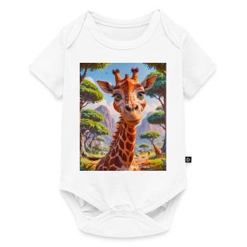Animaux africains super mignons – Girafe - Body à manches courtes Premium Bébé - blanc - Devant