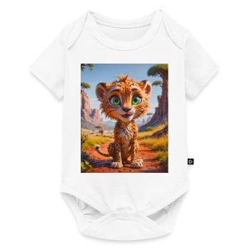super cute african animals– Cheetah - Baby Premium short-sleeve bodysuit - white - Front