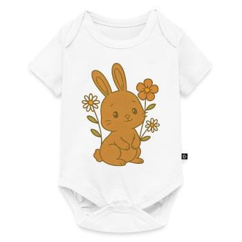 Bunny Bunny Printemps Fleurs Été Jardin de Pâques - Body à manches courtes Premium Bébé - blanc - Devant