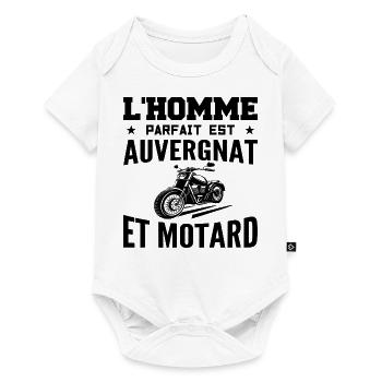L'Homme Parfait Est Auvergnat Motard - Body à manches courtes Premium Bébé - blanc - Devant
