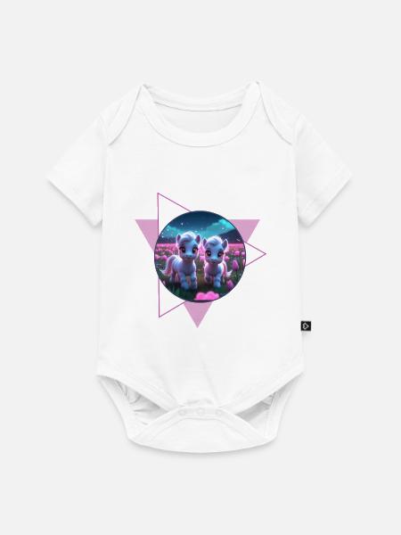 Zwei süße Ponys - Baby Premium Kurzarmbody - Weiß