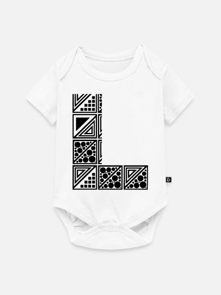 Buchstabe L - Baby Premium Kurzarmbody - Weiß