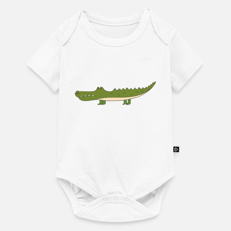 Krokodil - Baby Premium Kurzarmbody - Weiß