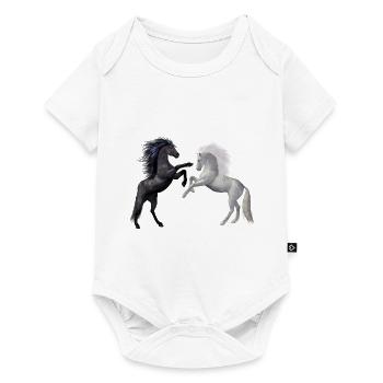 Pferde - Baby Premium Kurzarmbody - Weiß - Vorne