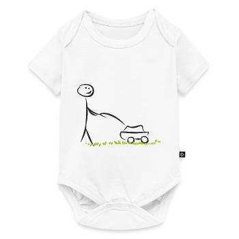 rasenmaeher lawn mower mowing machine3 - Baby Premium short-sleeve bodysuit - white - Front
