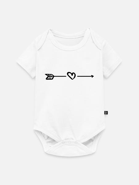 Herzpfeil Herz - Baby Premium Kurzarmbody - Weiß