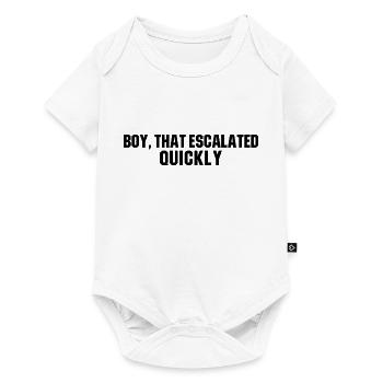 Junge, der schnell eskaliertanchorman Zitat eskalierte - Baby Premium Kurzarmbody - Weiß - Vorne