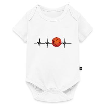 basketball battement de cœur - Body à manches courtes Premium Bébé - blanc - Devant