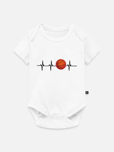Basketball Herzschlag - Baby Premium Kurzarmbody - Weiß