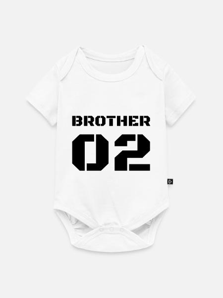 Deuxième Frère Frère Frère 02 - Body à manches courtes Premium Bébé - blanc