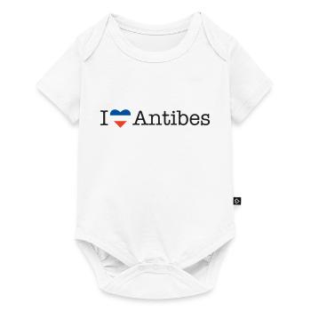 I love Antibes - Baby Premium Kurzarmbody - Weiß - Vorne