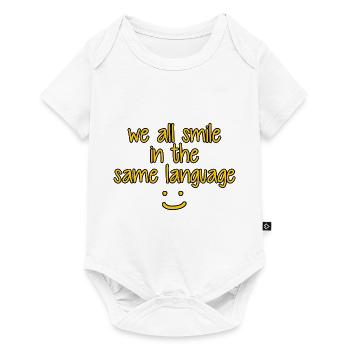We All Smile In The Same Language 6 - Baby Premium Kurzarmbody - Weiß - Vorne