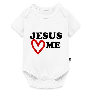 Jésus m’aime le cœur m’aime - Body à manches courtes Premium Bébé - blanc - Devant