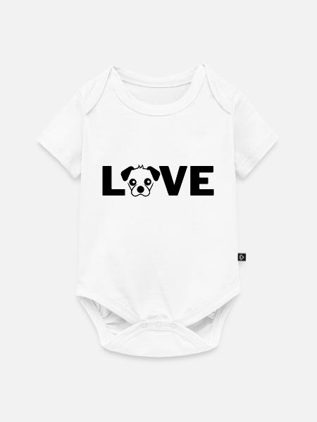 Hundeliebe - Baby Premium Kurzarmbody - Weiß