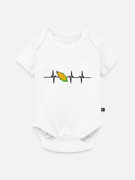 Herzschlag Mais - Baby Premium Kurzarmbody - Weiß