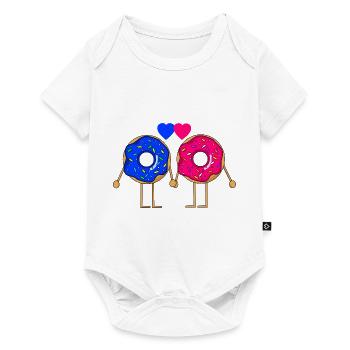 Donut Liebe Pärchen Ehefrau Beziehung Valentinstag - Baby Premium Kurzarmbody - Weiß - Vorne