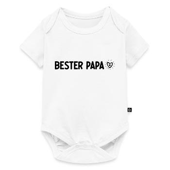 Papa Papi Vater Tochter Sohn Vatertag Männer Shirt - Baby Premium Kurzarmbody - Weiß - Vorne