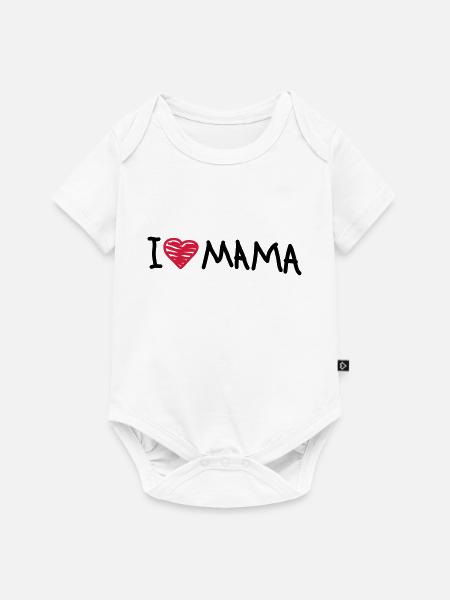 i_love_mama - Baby Premium Kurzarmbody - Weiß