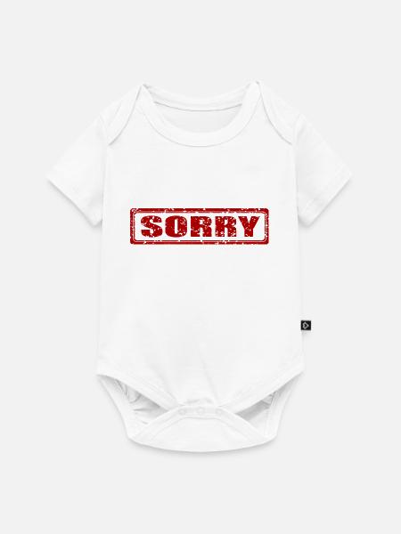 Sorry Stempel Geschenkidee - Baby Premium Kurzarmbody - Weiß