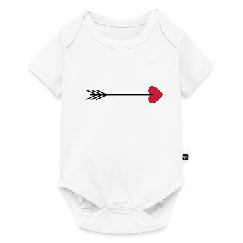 Flèche Coeur Flèche Saint-Valentin amour idée cadeau jour - Body à manches courtes Premium Bébé - blanc - Devant