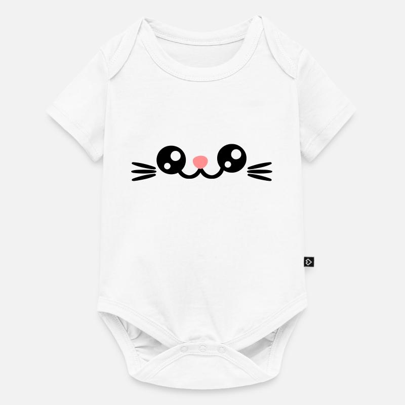 Les chats font face à Cats Eyes Sweet Chibi chaton - Body à manches courtes Premium Bébé - blanc