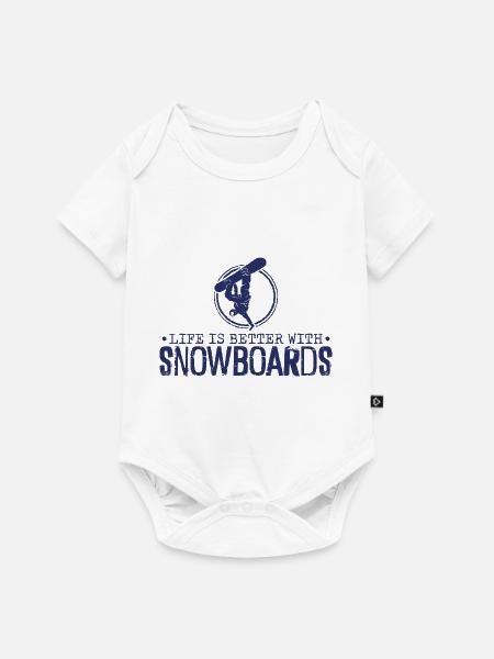 Snowboard Snowboarding Snowboardurlaub Snowboarder - Baby Premium Kurzarmbody - Weiß