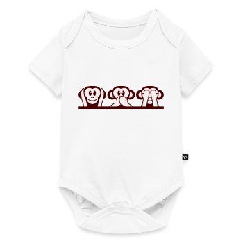 3 Wise Monkeys Hear Nothing Say See Monkey Fun - Baby Premium short-sleeve bodysuit - white - Front