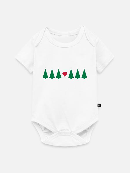 Weihnachtsbaum mit Herz - Baby Premium Kurzarmbody - Weiß