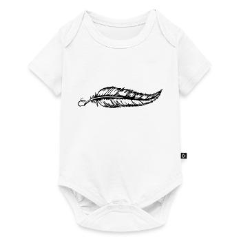 Feder - Baby Premium Kurzarmbody - Weiß - Vorne