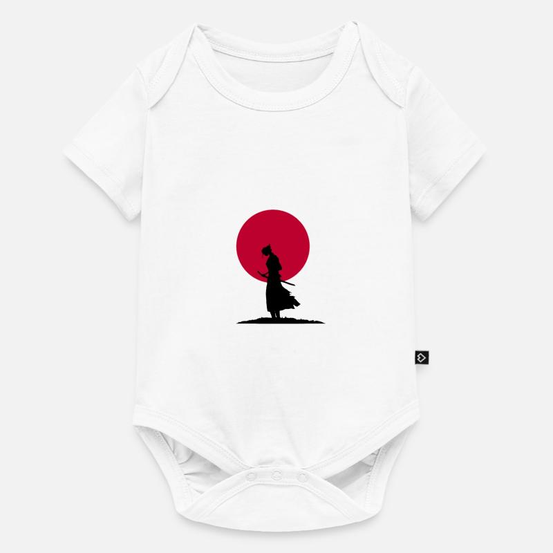 Samouraï et soleil - Body à manches courtes Premium Bébé - blanc