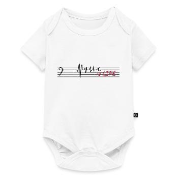 Music is life - bass clef - Body à manches courtes Premium Bébé - blanc - Devant