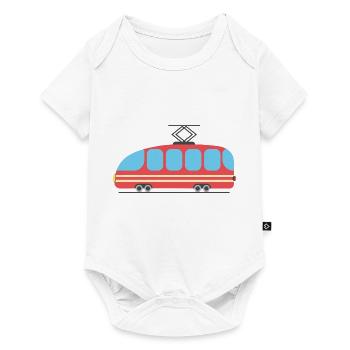 train de tram - Body à manches courtes Premium Bébé - blanc - Devant