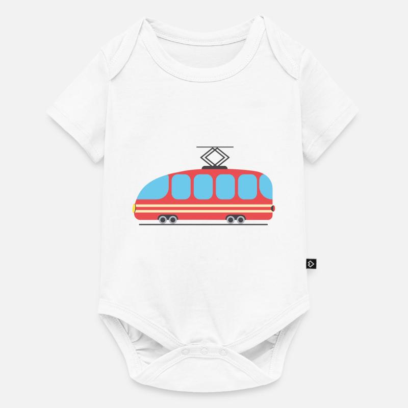 tram bahn - Baby Premium Kurzarmbody - Weiß