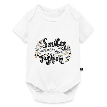 Smile is always hip - Baby Premium short-sleeve bodysuit - white - Front