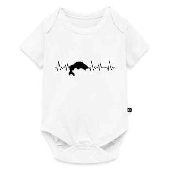 Pêche Poisson Pêcheur Cadeau Idée Heartbeat - Body à manches courtes Premium Bébé - blanc - Devant