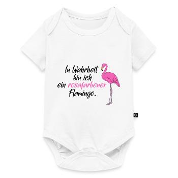Flamingo Vogel Paradiesvogel Spruch Sprüche rosa - Baby Premium Kurzarmbody - Weiß - Vorne