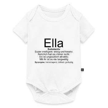 Name Definition Ella - Baby Premium Kurzarmbody - Weiß - Vorne